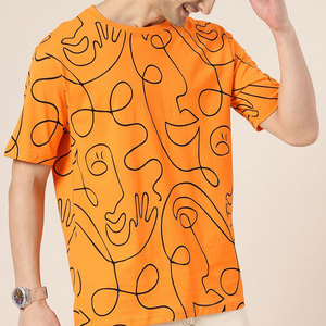 High Quality Men's Plus Size Vintage Jersey <b>Acid</b> Washed Neck <b>Drop</b> Shoulder Distress Streetwear T-Shirts - Product Image 5