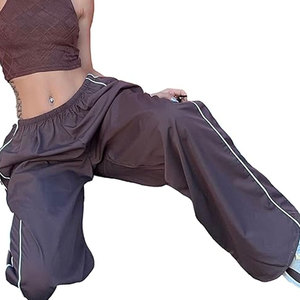 Pantalones Parachute de Pierna Ancha, Estilo Jogger Holgado con Cintura Elástica, Pantalones Deportivos Y2K para Mujer, Estilo Casual y Oversize - Product Image 6
