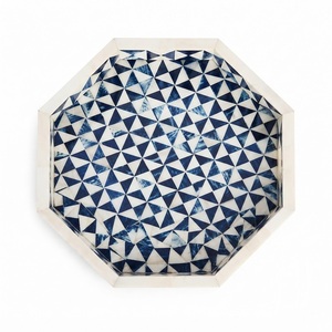 Handmade Mother of Pearl Inlay Tray Luxury MOP Serving Platter with Handles Rectangular Fish Scale <b>Mosaic</b> Decorative Tray - Product Image 5