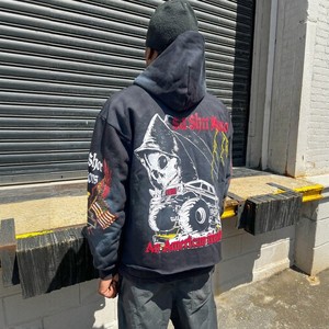 Sudadera con Capucha Estilo Urbano para Hombre, Logotipo con Estampado Puff, Tejido Grueso de 300 g/m², Sudadera de Calle - Product Image 2