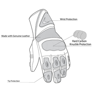 Guantes de Motocicleta de Cuero, Protección para Muñecas, Dedos Completos, Antideslizantes, Transpirables, con Pantalla Táctil, Hechos a Mano, para Deportes de Verano e Invierno - Product Image 4