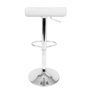 Juego de 2 taburetes de bar ajustables de cuero sintético blanco Ale Contemporary - Product Image 5