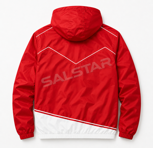 Custom <b>Men</b>’s Windbreaker Red White <b>Jacket</b> Set <b>Lightweight</b> Hooded Running Sportswear Sublimation Training Jogging Tracksuit OEM - Product Image 4