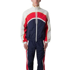 Ensemble coupe-vent décontracté pour homme, veste d'hiver à fermeture éclair, fine, séchage rapide, tricot polyester/coton, impression numérique, couleurs personnalisées - Product Image 1