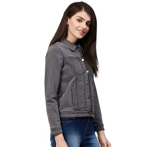 Women Denim Jacket with Angel Wings Design Breathable Cotton Fashionable Embroidered Style Premium Quality - Product Image 3