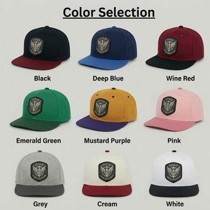 Casquettes Snapback Vietnamiennes à Visière Plate 6 Panneaux Bicolores Logo Brodé 3D Personnalisé Forme Structurée Pour Hommes Pour Femmes Streetwear - Product Image 5