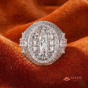 <b>Mens</b> <b>Silver</b> Tone Moissanite Baguette Cut Luxury Engagement Wedding Gift Hip Hop Statement <b>Ring</b> for <b>Men</b> Daily Wear - Product Image 3