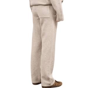 Pantalones Deportivos de Punto Beige Unisex, Pantalones de Chándal de Punto Suave, Cintura Elástica, Ropa Casual para Estar en Casa o Salir a la Calle, Cálidos para Invierno, OEM Personalizado - Product Image 5
