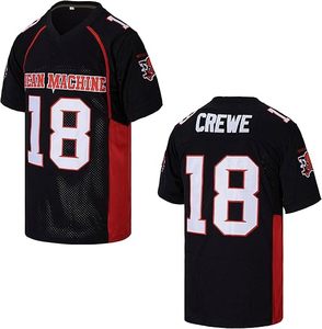 Machine féroce # Maillot de football américain Paul Crewe 18 noir et rouge personnalisé, vêtements de sport pour hommes - Product Image 1