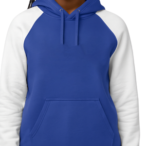 Sudaderas con Capucha Personalizadas con Logotipos, Azules y Blancas, de Manga Raglán, para Hermandades, de Algodón y Felpa, Informales, para Otoño, Corte Regular, con Bolsillos - Product Image 6