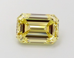 Diamant synthétique CVD de laboratoire 1,60 ct Jaune Fantaisie Taille Émeraude VVS2 EX Poli, Diamant en vrac, Vente en gros d'usine pour Bijouterie - Product Image 1