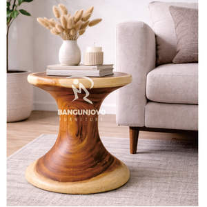Suar Wood Stool with Durable Minimalist Design for Living Room Bedroom Apartment & Hotel Use - Product Image 3
