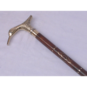 AYAANS-Bastones médicos de base cuádruple para caminar, bastón de madera con incrustaciones de latón para personas mayores - Product Image 2