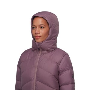 Veste d'hiver longue matelassée en tissu teint avec capuche, manches longues, fermeture éclair, couleur unie, extérieur en polyester, épaisse et chaude - Product Image 5