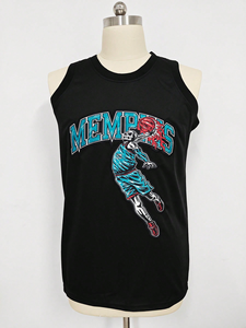 Débardeur de basketball pour homme, imprimé graphique, sans manches, en maille, style streetwear, maillot vierge ou personnalisé, chemise de sport hip-hop - Product Image 2