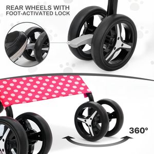 TH-PPS-173 Folding Pet <b>Stroller</b> for <b>Cats</b> and Dogs with Built In Safety Strap and Rear Storage Pocket Custom Design Available - Product Image 2