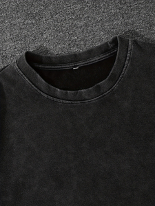 Ensemble T-shirt et short pour homme ELEGANT CORPORATION, col rond noir, imprimé, décontracté, été, polyester/coton, respirant, tissage non tissé - Product Image 3