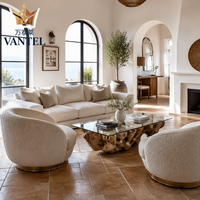 Meubles de salon de luxe Vantel pour location de vacances, ensemble de canapés modernes, table basse pour hôtel de luxe