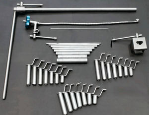 ชุดเครื่องมือผ่าตัดกระดูกสันหลัง MIS Retractor System Tubular Retractor สีเงิน 32 ชิ้น สำหรับการผ่าตัดกระดูกสันหลังแบบรุกล้ำน้อย คุณภาพสูง - Product Image 1