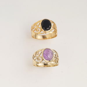 Natural Black Onyx Oval <b>Ring</b> in Gold Finish Filigree <b>Statement</b> <b>Ring</b> Elegant Handmade Jewelry for Women Gift - Product Image 2