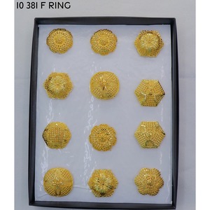 Vintage Gold Plated Adjustable Fashion Ring Jewelry Women Saudi Arabia <b>Wedding</b> Ring Classic Luxurious Gold-Plated Large Rings - Product Image 3