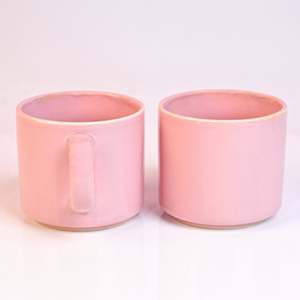 ชุดถ้วยชาเซรามิกโบนไชน่าสีชมพูหวาน 2 ใบ - Product Image 4