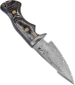 Couteaux de chasse en acier Damas faits main de qualité supérieure avec manche en bois, finition polie, qualité industrielle, couteau de camping en plein air - Product Image 3