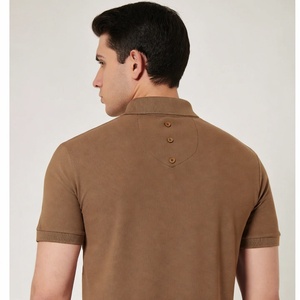 เสื้อโปโลผู้ชายสีน้ำตาล แขนสั้น ผ้าฝ้าย สีพื้น ลำลอง ระบายอากาศได้ดี ทรงปกติ เสื้อกอล์ฟลำลองใส่สบาย - Product Image 2