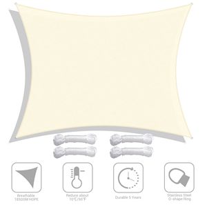 Vela Parasole Rettangolare Bianca 20 x 23 - Eleganti Vele e Reti Ombreggianti per Esterni - Product Image 2