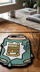 Tapis moderne en laine tuftée à la main en forme de canette de soda unique, doux et moelleux, accent pop art pour la décoration de chambre et de salon - Product Image 6