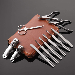 Professional Luxurious High-quality <b>Pedicure</b> Kit with 7 in 1 Stainless Steel <b>Tools</b> Case Customized Logo for Nail Care Grooming - Product Image 2