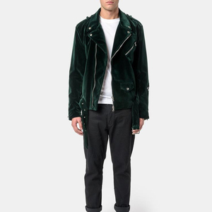 Veste unisexe en velours à fermeture éclair, col montant, coupe oversize, accessoires métalliques sur le devant, design personnalisable, haute qualité, hiver - Product Image 3