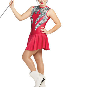 Robe de majorette au design moderne, en spandex/polyester, matière légère, haute qualité, personnalisable pour les spectacles sur scène et la danse - Product Image 5