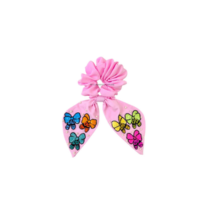 Retour à l'école : Nouveaux chouchous artisanaux tendance avec nœuds, perles et strass, faits à la main avec des perles de rocaille - Product Image 1