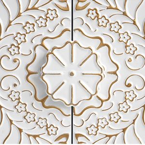 Buffet en bois sculpté vintage de 48 pouces avec 4 portes, grand espace de rangement, armoire décorative pour salon - Product Image 6