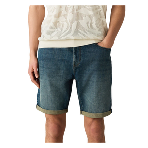 Pantalones Cortos Bermuda de Mezclilla para Hombre, Lavado Claro, Cintura Media, Pierna Recta, Estilo Casual con Bordado, para Verano - Product Image 3