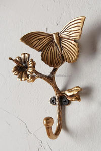 Unique And <b>Rustic</b> Floral Wall Hook Metal Double Hook For Coat And Clothing Storage - Product Image 5