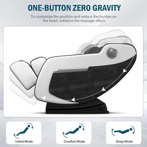 Canapé inclinable électrique en cuir avec massage Shiatsu, zéro gravité, soin complet du corps, des pieds et du cou, chauffage et fonctionnalités de luxe - Product Image 4