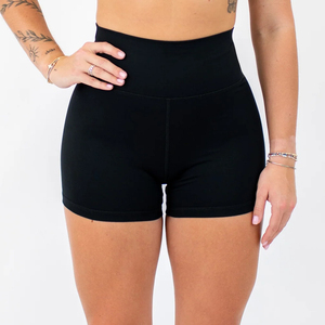 Pantalones Cortos de Yoga de Cintura Alta con Efecto Push-Up y Logo Personalizado para Mujer, Ideales para Gimnasio y Running - Product Image 1
