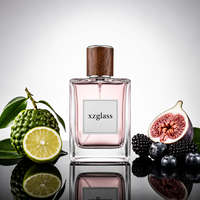 Flacon de parfum carré de luxe avec vaporisateur fin, flacon de parfum vide rechargeable, logo imprimé sur écran, couleur personnalisée, flacon de parfum