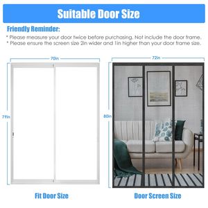 2 pièces, moustiquaire magnétique 72 x 80 pouces pour porte double coulissante de patio à la française, avec filet auto-scellant pour fenêtres et portes - Product Image 2