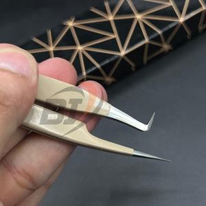 แหนบต่อขนตาปลอม90องศาสีนู้ดดีไซน์ดอลลาร์ทำจากสเตนเลสทนทานปลายแหลม - Product Image 5