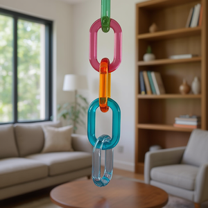 Modern Geometric Acrylic Chain Link Sculpture for Living Room Coffee Table <b>Bookshelf</b> Decor - Product Image 3