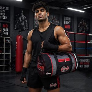 กระเป๋าออกกำลังกายแบบตาข่าย ยี่ห้อ Farabi สำหรับกีฬา MMA มวยไทย  รับผลิตตามสั่งพร้อมโลโก้  ระบายอากาศได้ดี เป็นมิตรกับสิ่งแวดล้อม ทนทาน จุของได้เยอะ - Product Image 5