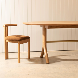 Modern Lightweight <b>Wooden</b> Dining Chair with Upholstered <b>Wool</b> Seat for Apartment Workshop Entry Home Furniture - Product Image 2