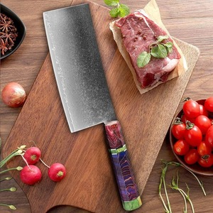 Couteau à découper en acier Damas industriel fait main, style Viking, avec manche en bois, écologique, ambidextre, pour la découpe de viande - Product Image 1