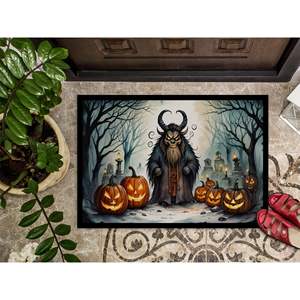 Krampus Christmas Demon Spooky Halloween Felpudo Antideslizante Lavable Low Pile Interior/Exterior Felpudo para Puerta Delantera 24H X 36W - Product Image 3