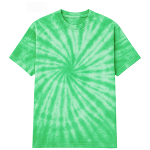 Camiseta de manga corta con estampado tie-dye amarillo para hombre, cuello redondo, informal, con diseño en espiral - Product Image 2