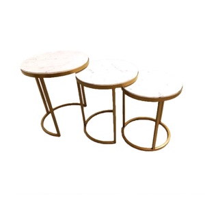 Premium Metal <b>Nesting</b> <b>Table</b> With Marble Top Set Durable Frame Scratch Resistant Surface Modern Home Furniture Design - Product Image 1