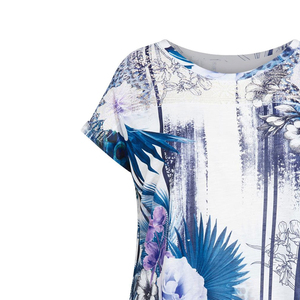 T-shirt décontracté pour femme à manches courtes, sur mesure, 100% polyester, imprimé par sublimation numérique, haute qualité, séchage rapide - Product Image 2